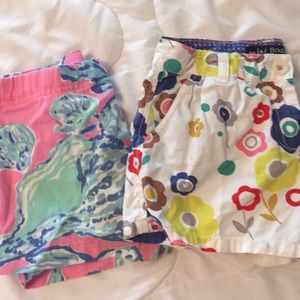 Girls Lilly Pulitzer and Boden sz.8 shorts